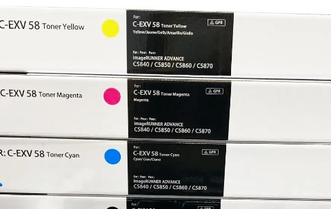 Canon C-EXV58 CMYK Multipack Conjunto completo de 4 cartuchos de copiador para imagen de Canon